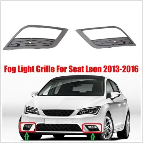 2Pcs Car Fog Light Grille Front Bumper Fog Light Fog Lamp Grille Trim for Seat Leon 2013-2016