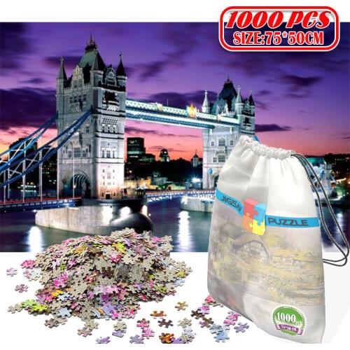 3D Paper Jigsaw Puzzle 1000 pieces wooden toys puzzles for adults Educational Toys Decoration Stickers London Bridge