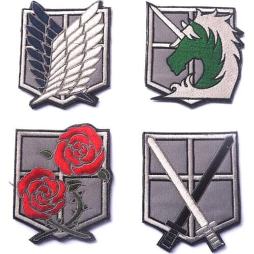 3D Embroidery Patch Animation Attack Titan Attack Titan Investigation Corps Armband Embroidered Armband 9.5 * 7.7cm