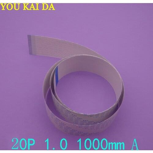 40pcs/lot Type A 1000mm 1 meter FFC FPC 20pin 1.0 pitch Flat Ribbon Flex Cable 20 pins 20624 AWM 80C VW-1 60V Power Button