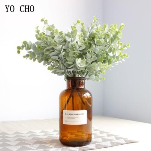 7 Branches Eucalyptus Plastic Artificial Plant Leaves Green Leaves Long Outdoor Fake DIY Plants for Garden Outdoor Decoration