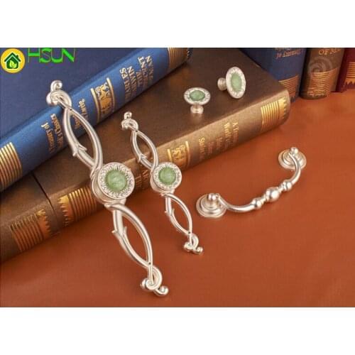 Antique Silver Stone Drawer Handles Dresser Pulls Handles Drop Pull Chic Kitchen Cabinet Handle Furniture Hardware