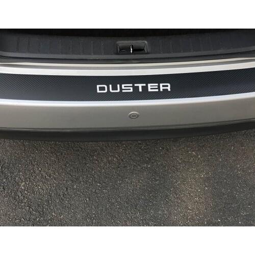 Car Stickers For Renault Dacia Duster Waterproof Carbon Fiber Rear Bumper Trunk Protector Vinyl Decals Tuning Auto Accessories