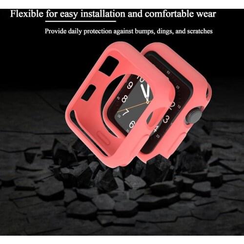 Apple Watch iwatch5/4 case case 1/2/3 ultra-thin half-case applewatch with 42/44mm liquid silicone half-case cute case 38/40mm