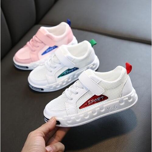 2020 Hot Spring Summer Children Shoes Boys Girls Sport Shoes Fashion Mesh Breathable Baby Shoes Soft Bottom Non-Slip Casual