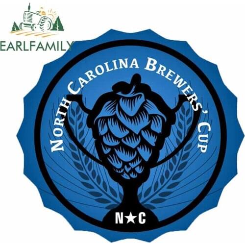 EARLFAMILY 13cm x 12.3cm for North Carolina Brewerys Cup Viper Car Stickers Laptop Waterproof Trunk VAN Decal Car Assessoires
