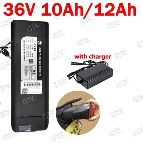 GTK Electric bike 36V 10Ah 13Ah Rear rack battery Mounted With tail light for 750w electric vehicle Scooter bike +2A Charger