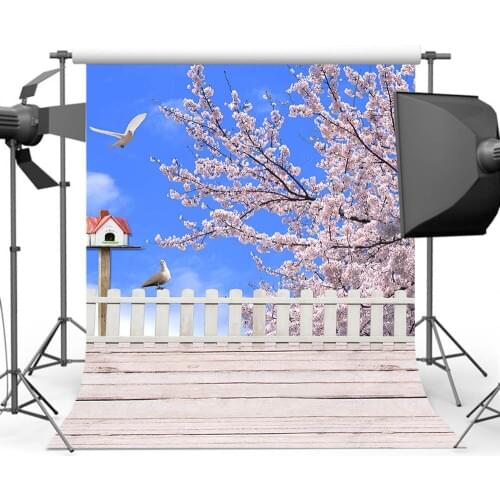 Mehofoto Spring Flower Photography Background Wood Floor Backdrop for Photo Studio Computer Printed Custom CM-0067