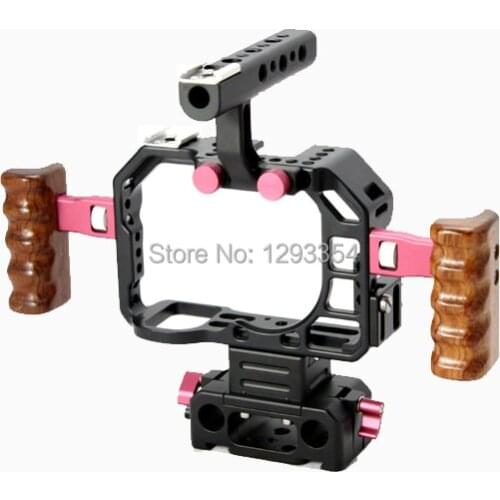 Hontoo a7S ILCE-7S Cage Rig with wooden Handles for sony A7S