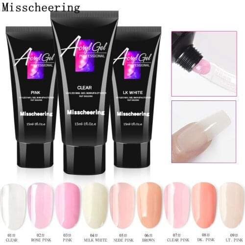 New 15ml Nail Finger Extension Quick Building Crystal Gel 9 colors Nail Art Tips Camouflage UV Gel Manicure Accessory Tools