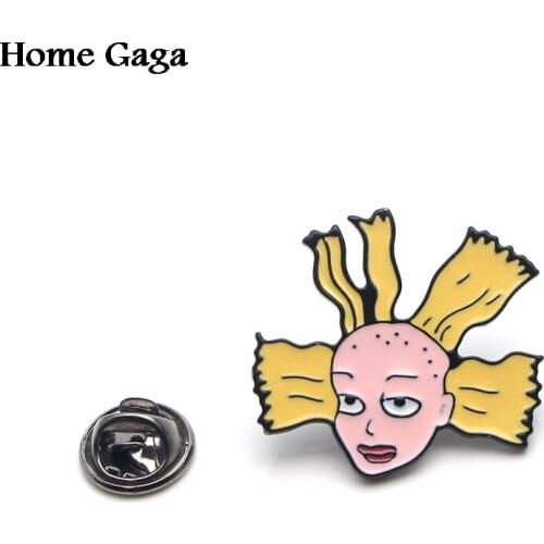 Homegaga Cartoon funny girl Zinc tie cartoon Funny Pins backpack clothes brooches men women hat decoration badges medals D1840