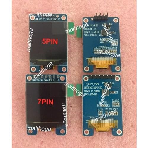 1.12 inch 22P/7P/5P SPI White OLED Square Screen (Board/No Board) SH1107 Drive IC 128*128 Parallel/IIC Interface 3.3V