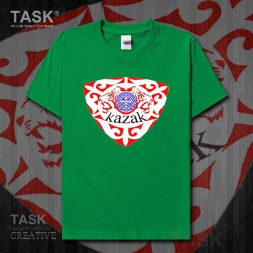Kazakhstan KAM Kazakh short-sleeved T-shirt male KAZAKH totem Special ethnic half-sleeved Kazakhstan clothes summer Fashion 14