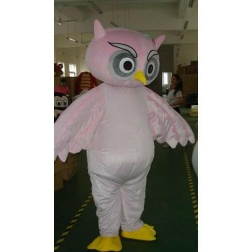 Short Furry Pink Bird Fursuit Owl Mascot Costume Cosplay Fancy Dress Carnival Event Costume Adult Size Free Shipping