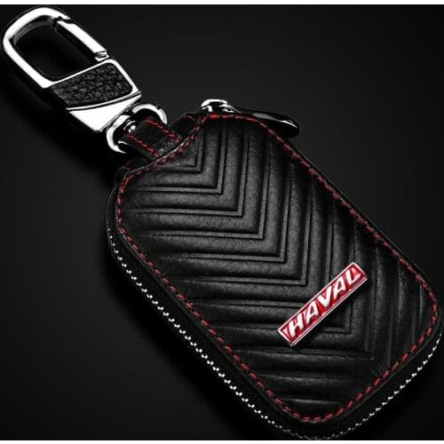 Leather Car Remote Key Case For Great Wall Haval Key Cover Holder Shell H1 H4 H6 H7 H9 F5 F7 H2S GMW Coupe Auto Logo Keychain