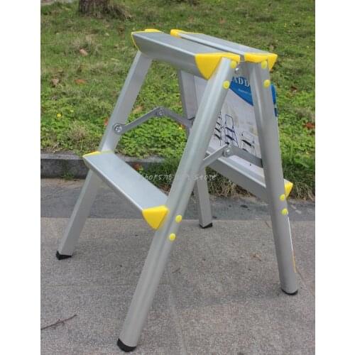 Household Folding Miter Ladder Double Side Two Step Small Ladder Aluminum Alloy Double Side Ladder Portable Climbing Photography