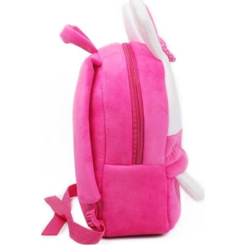 Cute Rabbit Shape Backpack Toddler Bag Plush Animal Cartoon Mini Travel Bag With Adjustable Padded Straps For Outdoor Jl