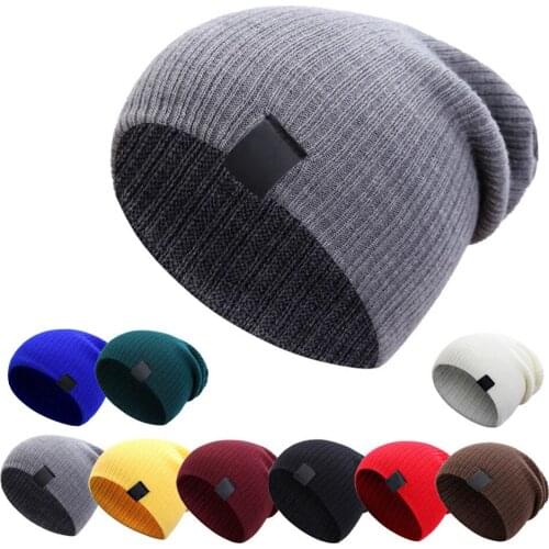 Men Women Winter Beanies Cap Outdoor Bonnet Skiing Hat Soft Knitted Hat THJ99