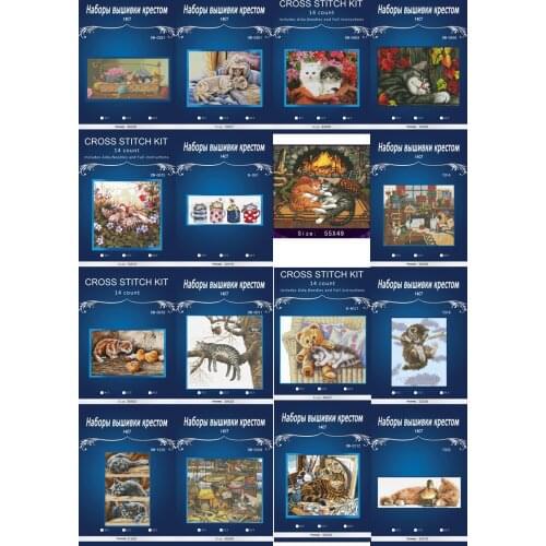NDimensions Cats 12 JCS ,Counted Cross Stitch 14CT Cross Stitch Sets Wholesale cartoon Cross-stitch Kits Embroidery Needlework
