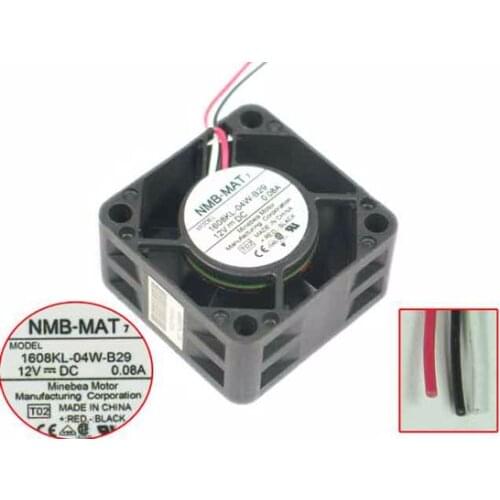 NMB-MAT 1606KL-01W-B59 T02 DC 12V 0.08A 40x40x20mm 3-wire Server Cooling Fan