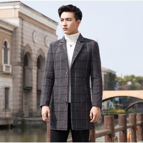 New Arrival Fashion Men Coat Men Plaid Handsome Woolen Autumn And Winter Casual Plus Size M L XL 2XL 3XL 4XL
