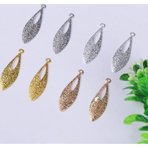 20 pieces 28 * 8.5mm matte surface single hanging leaf necklace pendant jewelry pendant girl accessories material