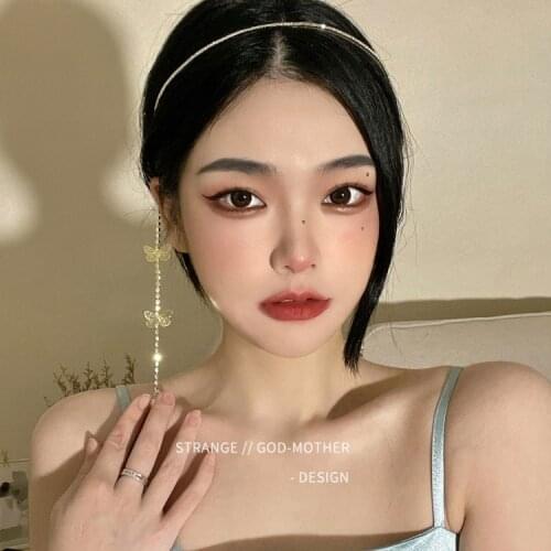 Butterfly tassel hair band Fairy gas super fairy hair card year new hair ornaments headdress Korean headband senior