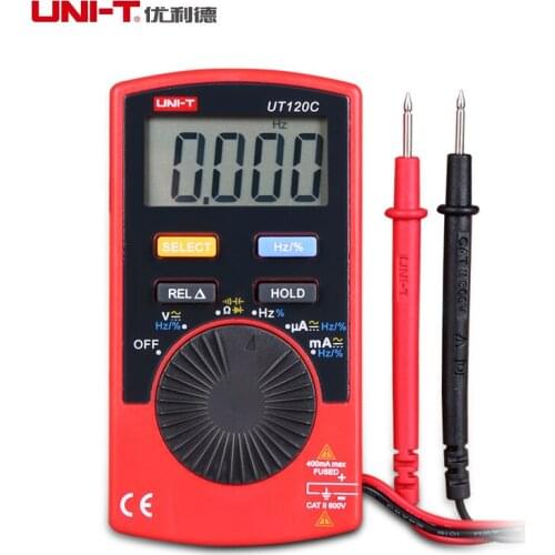 Uni-t Pocket Size Digital Multimeter UT120A UT120B UT120C Auto Range 4000 Count AC DC DMM Volt Amp Ohm Capacitance Frequency Te