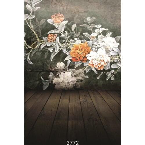 Flowers Paintings Wall Customized Vinyl Photography Backdrop Wedding Children Computer Printed Backgrounds for Photo Studio