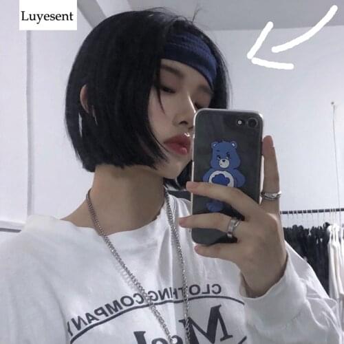 Black Gray Navy Punk Unisex Cool Knit Headcloth 2020 Hip-hop Scarf Gothic Ninja Outdoor Women Men Headbands Sport Rock Headwear