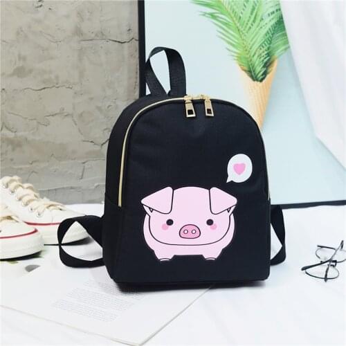 Women Wild Fashion Leisure Travel Backpack Student School Bags for Teenage Girls Cute Piggy Printing Women Mini Backpack #20