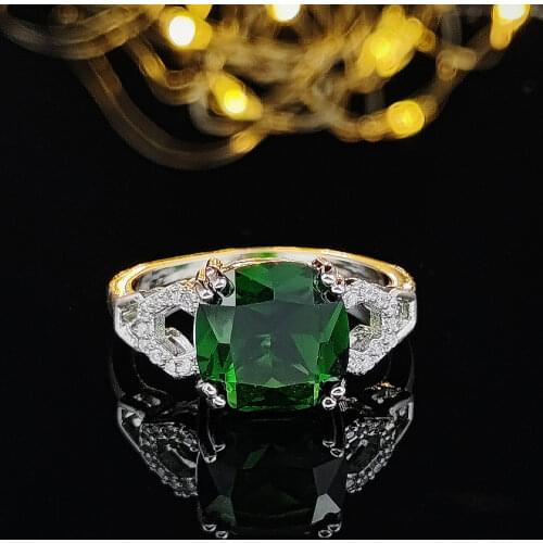 925 sterling silver red green blue cushion cut zircon engagement ring for women female finger fashion wholesale jewlery r5005