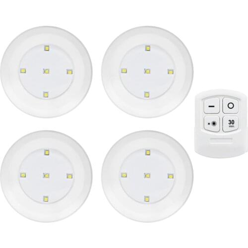 1/2/4/8/10 Super Bright LED Under Cabinet Light Wireless Remote Control Dimmable Wardrobe Night Lamp Home Bedroom Closet Kitchen