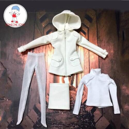 1/6 Scale Fashion Korean Style Female Clothes Set White Color for 12 Inches Woman Action Figrue Accessory