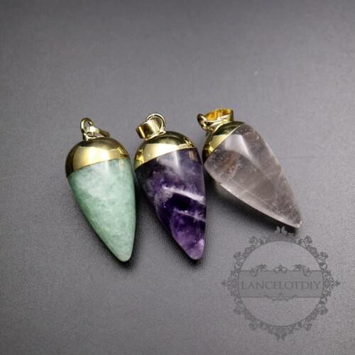 15x30mm water drop shape gold color stone power stone pendant charm DIY supplies 1850274