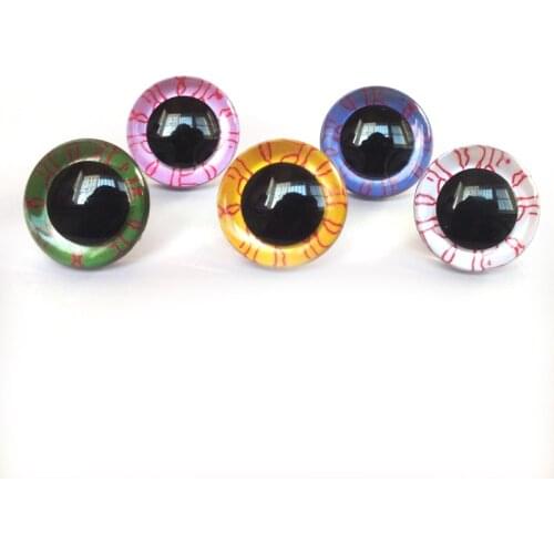 20pcs/lot mixed color Sfety eyes--Clear Eyes+Giltter Bloodshot eyes