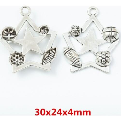 25 pieces of retro metal zinc alloy star pendant for DIY handmade jewelry necklace making 6789