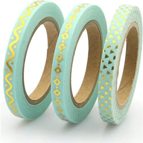 Skinny Washi Tape Set Cute Design Adhesive Tape Single Sided Self Adhesive Masking Tape 3PCS