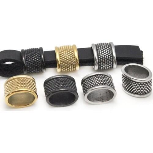 4pc/lot Stainless Steel Metal Large Hole 12x8mm Spacer Beads Loose Charm Beads for Jewelry Bracelet Necklace Making DIY Handmade