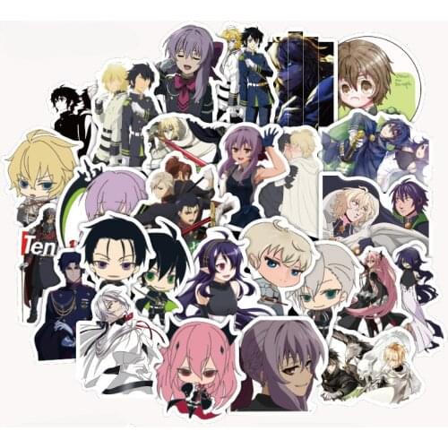 50Pcs Cute Seraph Of The End Anime Stickers Skateboard Guitar Laptop Luggage Bicycle Sticker Kids Waterproof Stikers Toys