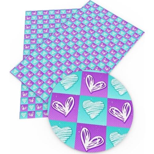 David accessories 20*33cm Heart Love Dot Faux Synthetic Leather DIY Sewing Fabric for Garment Knotbow Bags,1Yc4611