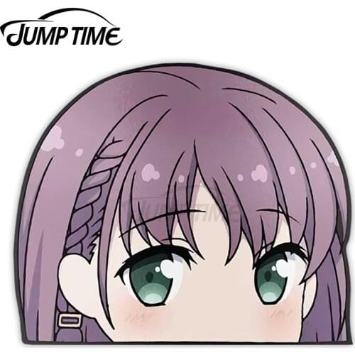 JumpTime 13 x 9cm Ai Chan Tawawa on Monday Peeker Car Decals Custom Printing Motorcycle Scratch-proof Window Trunk Stickers
