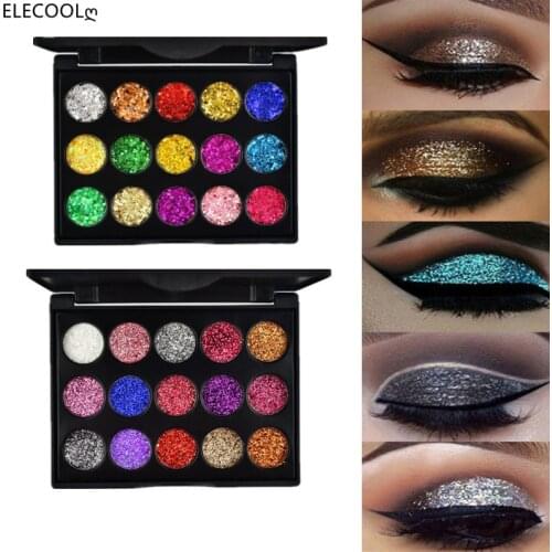 ELECOOL 15 Color Glitter Eye Shadow Pallete Pigment Professional Eye Makeup Palette Long-lasting Eyeshadow Palette Maquillage