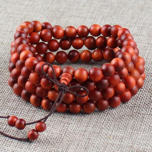 Blood Dragon Wood 108 Buddha Beads Bracelet Emperor Transparent Rosary Men and Women Jewelry