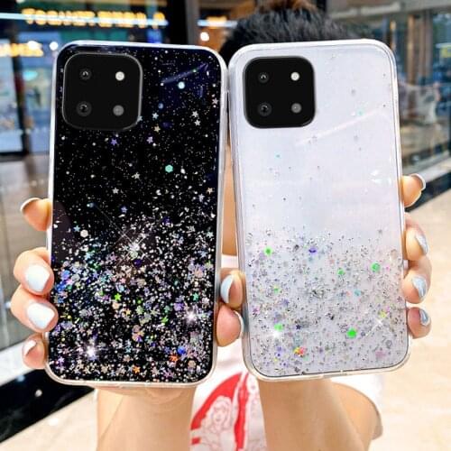 Glitter Silicone Case For Samsung Galaxy A32 A52 A72 A11 A22 A01 A02 A82 A21S A31 A41 A51 A71 A12 A42 5G Cover M21 M31S M51 M62