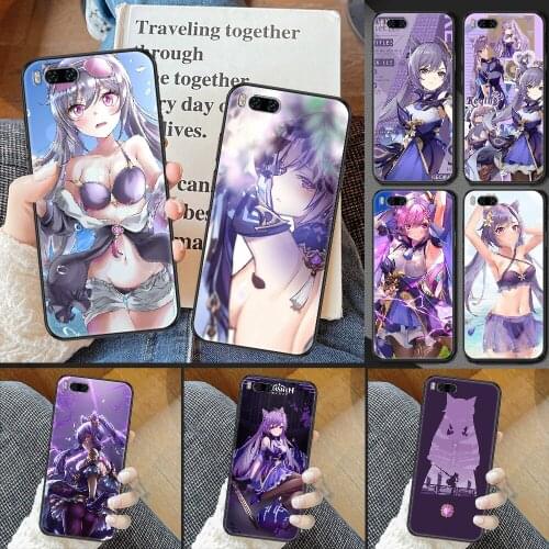 Genshin Impact Keqing Phone case For Xiaomi Mi Max Note 3 A2 A3 8 9 9T 10 Lite Pro Ultra black luxury funda soft cell cover tpu