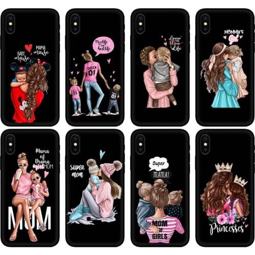 Black tpu Case For Huawei Y9S Y6S Y8S Y5P Y7P Y8P Case For Huawei Y5 lite Prime 2018 Y6 2019 Cover Fashion Super Mom Baby Girl
