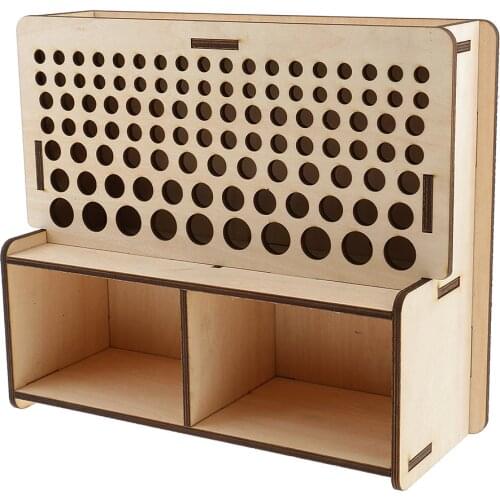 Wooden Leather Craft Tools Holder Rack Stand, Leather Stamp Punch Tools Storage Box Organizer