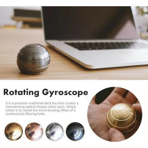 Fidget Toys Metal Gyro Desktop Ball Rotary Gyro Aluminum Alloy Round Metal Kinetic Decompression Toy