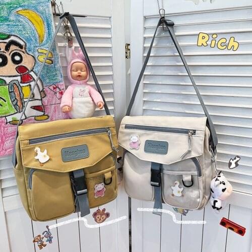 Ladies Canvas Messenger Bag Fashion Shoulder Bag Leisure Bag For Women Classic Crossbody Bags Female Multifunctional School Bag